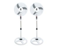Lot 2 ventilateurs sur pied Ø 40 cm - 45 W, blanc
