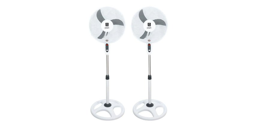 Set of 2 pedestal fans Ø 40 cm - 45 W, white