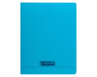 Cahier piqué Clairefontaine 17 x 22 cm grands carreaux 96 pages bleu ciel