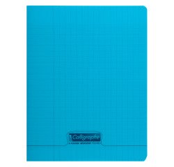 Cahier piqué Clairefontaine 17 x 22 cm grands carreaux 96 pages bleu ciel