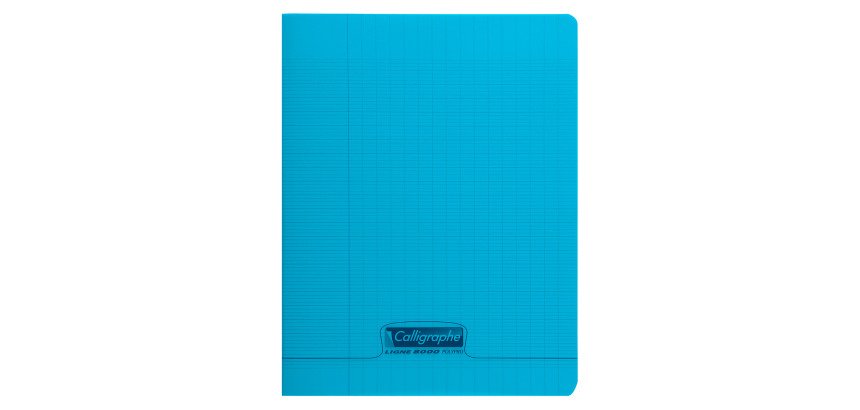 Cahier piqué Clairefontaine 17 x 22 cm grands carreaux 96 pages bleu ciel