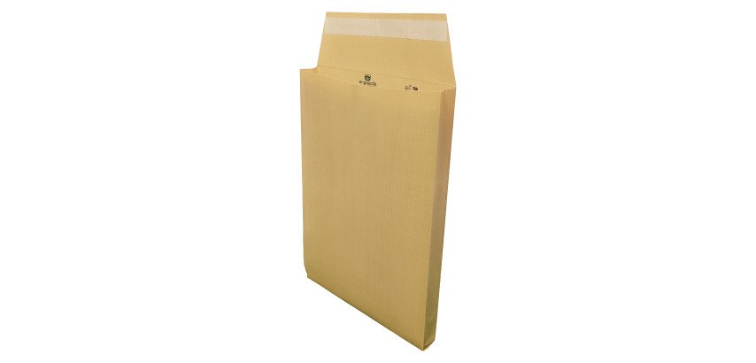 Bolsa con fuelle 3 cm kraft marrón reforzado 260 x 330 mm La Couronne 130 g sin ventana - Paquete de 25