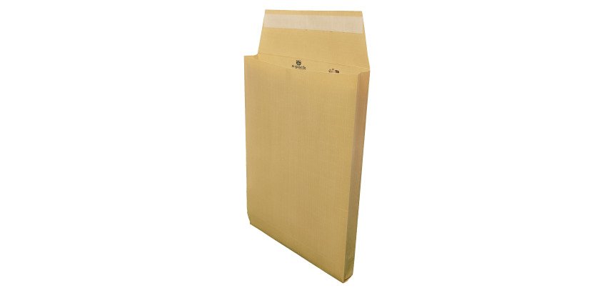 Bolsa con fuelle 3 cm kraft marrón reforzado 260 x 330 mm La Couronne 130 g sin ventana - Paquete de 25