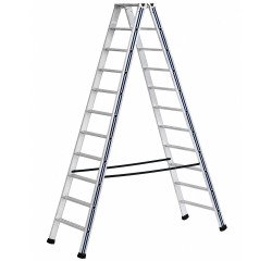 Scala a doppia salita STP Pikasso per uso industriale in alluminio, 11 gradini
