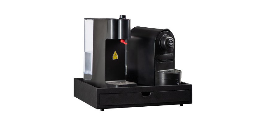Pack accueil JVD : Machine à café Mini Corseto + Distributeur d'eau chaude Royce + Plateau Charme avec tiroir