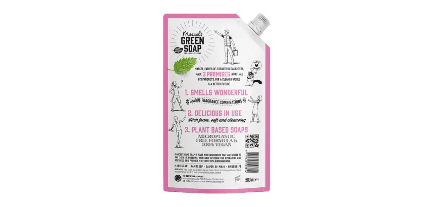 Handzeepgel Marcel’s Green Soap patchouli & cranberry - Navulling van 500 ml