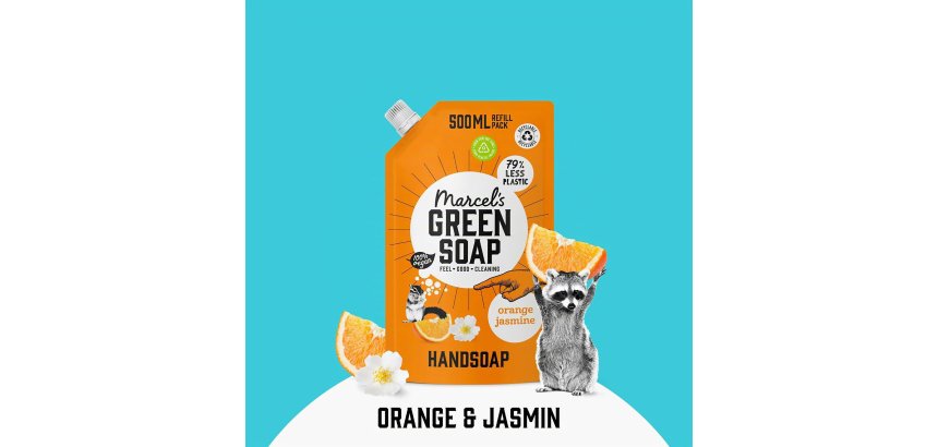 Marcel’s Green Soap hand wash gel orange & jasmine - 500 ml refill