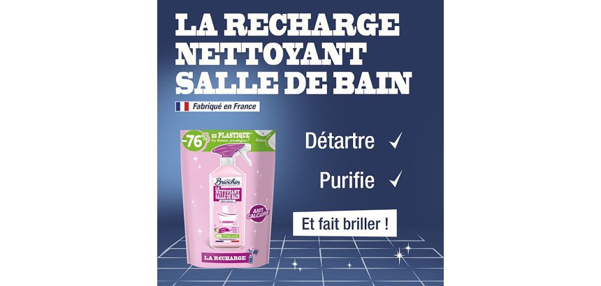 Briochin antikalk badkamerreiniger met bloemengeur - Navulling van 750 ml