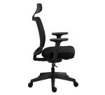 Chaise de bureau MOOV', tissu et maille, dossier avec soutien lombaire, accoudoirs, têtière, mécanisme synchrone avec réglage profondeur d'assise