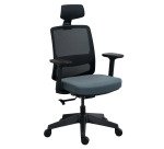 Office chair MOOV', fabric and mesh, backrest with lumbar support, armrests, headrest, synchronous mechanism with seat depth adjustment