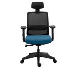 Bürostuhl MOOV', Stoff und Netz, Rückenlehne mit Lendenstütze, Armlehnen, Kopfstütze, Synchronmechanismus mit Sitztiefenverstellung