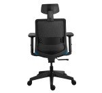 Bürostuhl MOOV', Stoff und Netz, Rückenlehne mit Lendenstütze, Armlehnen, Kopfstütze, Synchronmechanismus mit Sitztiefenverstellung