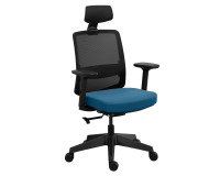 Office chair MOOV', fabric and mesh, backrest with lumbar support, armrests, headrest, synchronous mechanism with seat depth adjustment