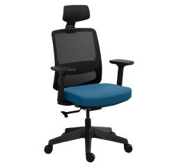 Office chair MOOV', fabric and mesh, backrest with lumbar support, armrests, headrest, synchronous mechanism with seat depth adjustment