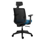 Bürostuhl MOOV', Stoff und Netz, Rückenlehne mit Lendenstütze, Armlehnen, Kopfstütze, Synchronmechanismus mit Sitztiefenverstellung