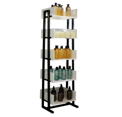 Mueble expositor de madera con 5 bandejas