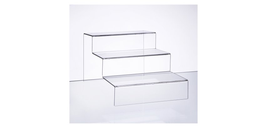 Expositor de producto 3 escalones ancho