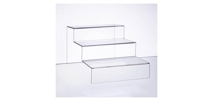 Expositor de producto 3 escalones ancho