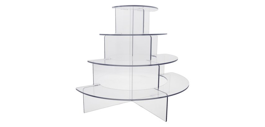 Expositor de producto semicircular con 4 niveles