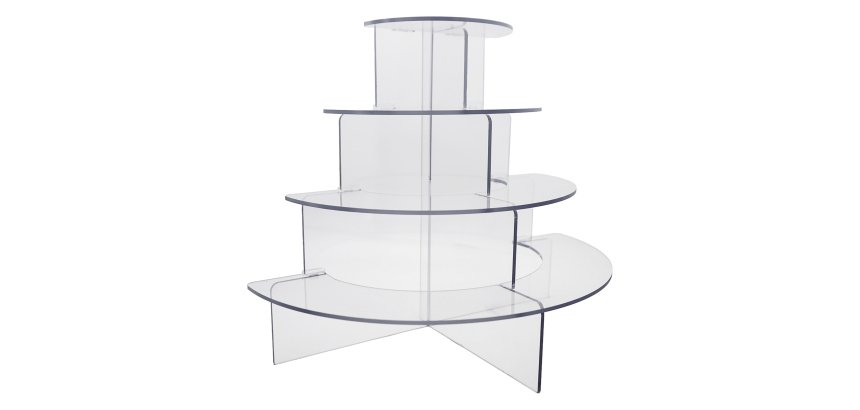 Expositor de producto semicircular con 4 niveles