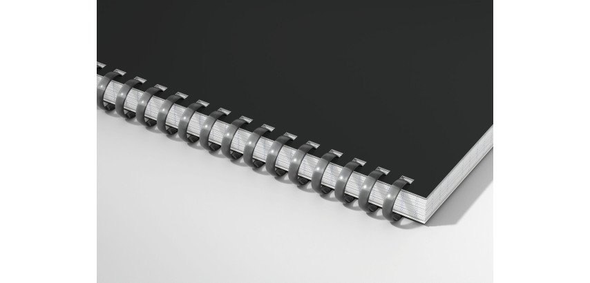 Cahier Oxford Smart A4 petits carreaux 5 x 5 – 100 pages, reliure anneaux souples, couverture noire