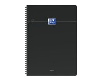 Cahier Oxford Smart A4 grands carreaux Seyès – 100 pages, reliure anneaux souples, couverture noire