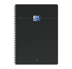 Cahier Oxford Smart A4 grands carreaux Seyès – 100 pages, reliure anneaux souples, couverture noire