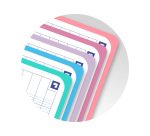 Oxford Smart 5 in 1 Heft A4+ große Karos Seyès – 180 Seiten, Spiralbindung, flexibler Einband, sortierte Pastellfarben