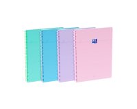 Oxford Smart A4 Notebook small squares 5 × 5 – 100 pages, flexible ring binding, assorted pastel colors