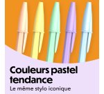Stylo bille Bic Cristal Pastel à capuchon pointe 1 mm - écriture moyenne - Boîte de 20
