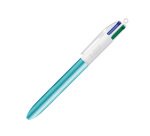 Stylo bille 4 couleurs Bic Glacé rétractable pointe 1 mm - écriture moyenne - Boite de 12