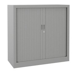 Armoire monobloc métal à rideaux Généric L 100 x H 100 x P 43 cm corps aluminium