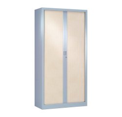 Armoire monobloc métal à rideaux Généric L 100 x H 198 x P 43 cm corps aluminium
