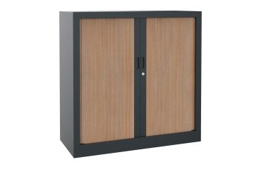 Monoblock-Metallschrank mit Rollläden Généric B 100 x H 100 x T 43 cm Korpus Anthrazit / Rollläden Helleiche