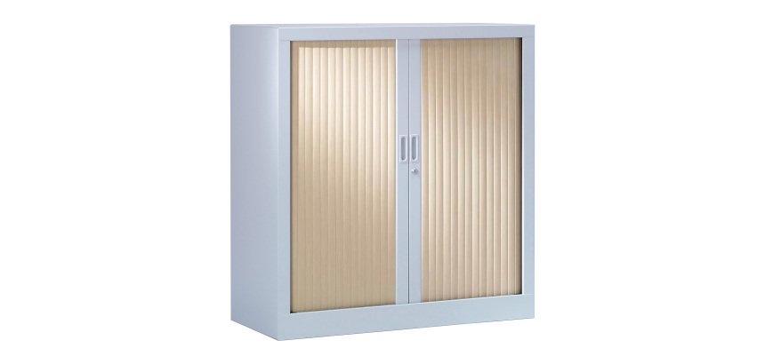 Armoire monobloc métal à rideaux Généric L 100 x H 100 x P 43 cm corps aluminium