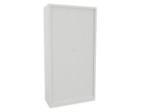 Armoire monobloc métal à rideaux Généric L 100 x H 198 x P 43 cm corps blanc / rideaux blanc