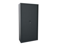 Armoire monobloc métal à rideaux Généric L 100 x H 198 x P 43 cm corps anthracite / rideaux anthracite