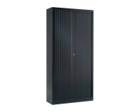 Armoire monobloc métal à rideaux Généric L 100 x H 198 x P 43 cm corps noir / rideaux noir