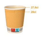 Cup in cardboard Ripple Wall 20 cl - pack of 100 pieces