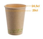 Biokup Zuckerrohrbecher - 20/24,5 cl - Packung mit 100