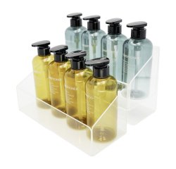 Expositor de producto de sobremesa con 2 compartimento