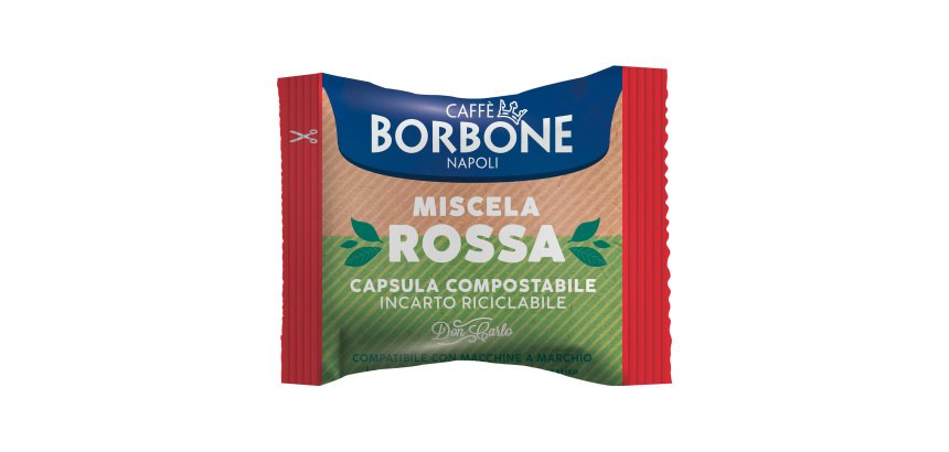 Caffè Borbone - Capsule Compostabili Compatibili A Modo Mio – Don Carlo Miscela Rossa – 50 pz