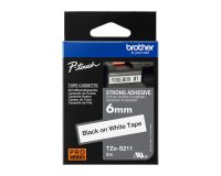 Brother-Band 6 mm weiß mit schwarzer Schrift TZe-S211