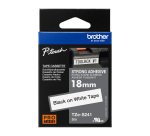 Brother-Band 18 mm weiß mit schwarzer Schrift TZe-S241