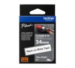Brother-Band 24 mm weiß schwarze Schrift TZe-FX251