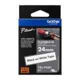 Ruban Brother 24 mm blanc écriture noire TZe-FX251