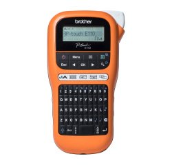 Brother PT-E110VP label maker with carrying case and AC adapter