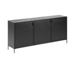 Buffet Shantay 3 portes en acier finition peint noir 160 x 72 cm