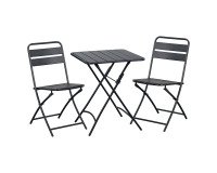Napoli Set, 1 table and 2 folding chairs, square L 60 cm