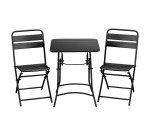 Ensemble Napoli, 1 table et 2 chaises pliantes, carrée L 60 cm